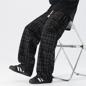 格子休闲裤男士秋冬季新款宽松直筒阔腿裤百搭运动长裤H808-P45,女装休闲裤,星座610（原A335）