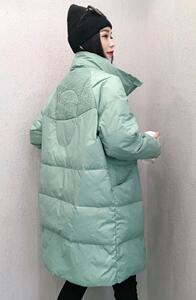 ZCL511火爆印花立领长款保暖羽绒服图片