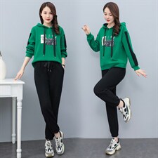 2023春季时尚休闲连帽撞色运动套装，女装运动套装，凯瑟曼