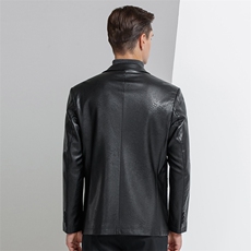 休闲秋冬个性西服领皮衣夹克潮流机车服中青年男士YN2105-P155，男装皮衣，电商B212（原钱塘6029）