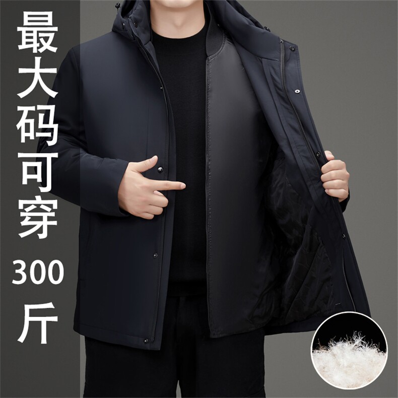 主推中老年加肥加大羽绒服外套男装特大号一衣三穿中年羽绒服大衣,男装羽绒服,钱塘723