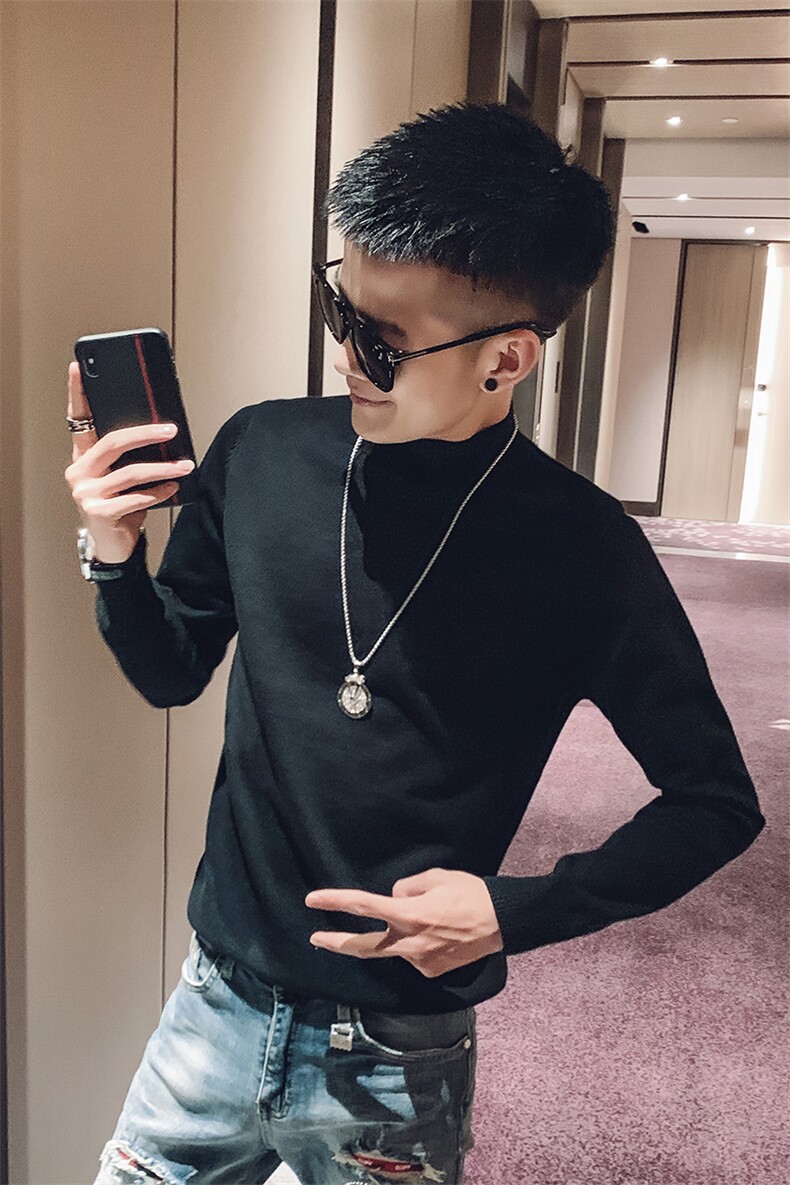 M06-P50控价692021春秋装社会小伙网红修身纯色圆领毛衣男潮,男装针织衫/毛衣,星座102A（原电商D309-1）