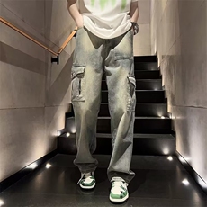 青春流行ins男直筒水洗牛仔裤N6027P50，男装牛仔裤，星座1116-2