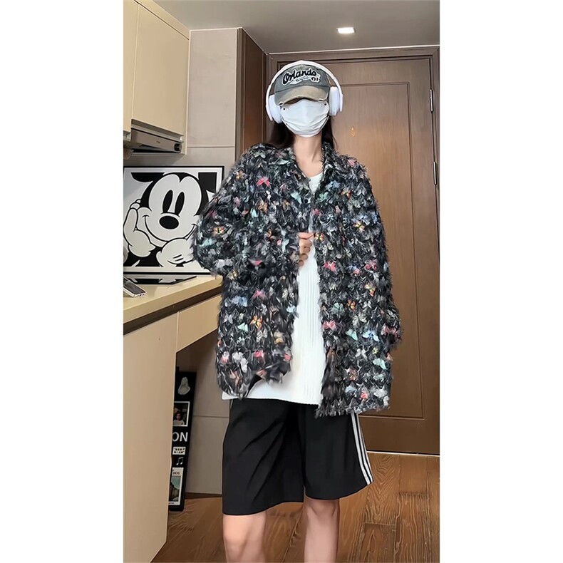 现货CS10051-特批40无差控78新款长袖重工艺流苏蝴蝶情侣花衬衫,男装衬衫,电商A059