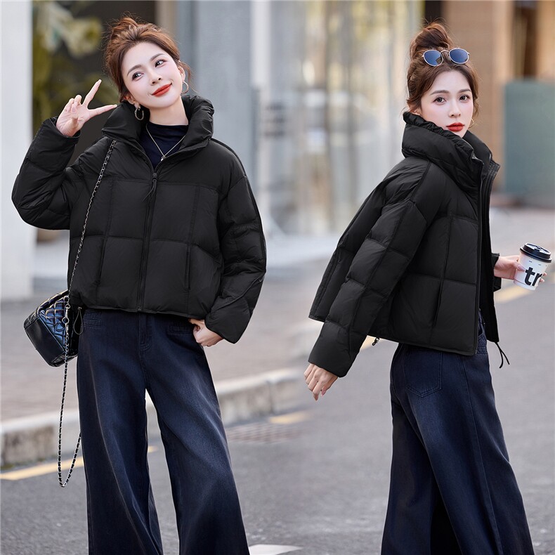 2025冬装新款简约时尚休闲高领白鸭绒羽绒服,女装羽绒服,歌伊格美