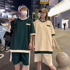 主推新面料垂感短袖t恤短裤套装TZ306P70控98，男装牛仔裤，电商A309