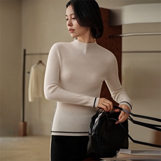 羊绒衫女100山羊绒针织衫2025秋冬新款立领套衫简约百搭气质毛衣，女装羊绒衫，绒知纯羊绒