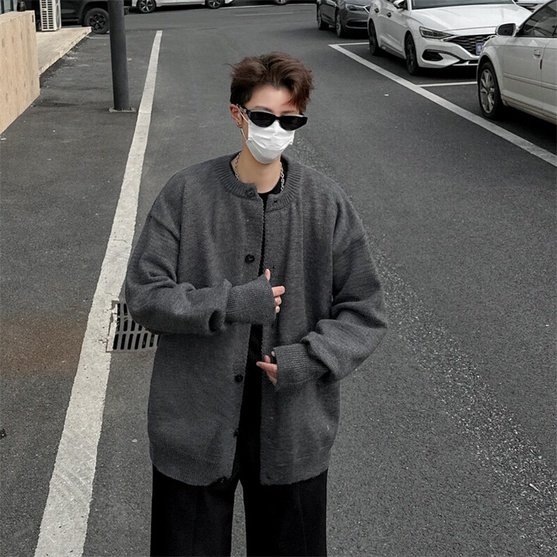 开衫毛衣男冬季慵懒风情侣圆领针织衫美式复古百搭线衣MY052-P62,男装针织衫/毛衣,星座308B-1