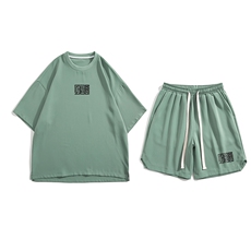 白底2023夏季新款冰丝休闲运动套装TZ905P65-控88，男装休闲套装，电商A247-1