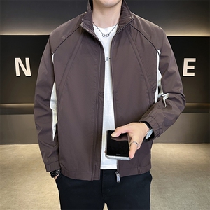 店主风夹克男时尚2025秋款撞色拼接外套男上衣休闲B317/8621/P115,ns时尚搭配图片
