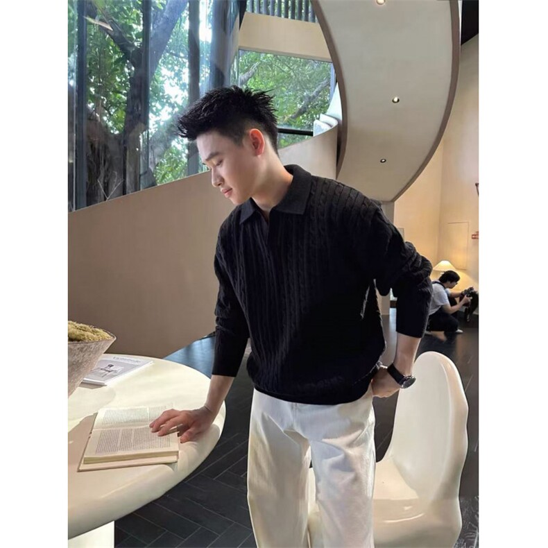 网图慎用海鸥领D1201降P75老钱风男士毛衣麻花针织衫,男装针织衫/毛衣,电商B216（原B302）
