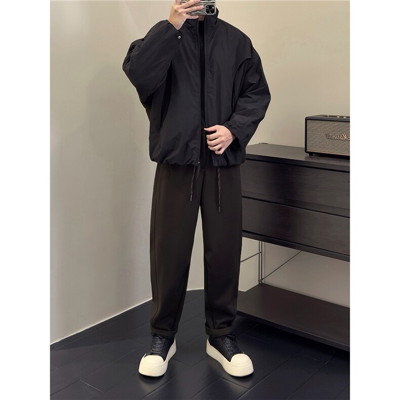 男装冬季加厚棉服美式休闲结构剪裁蝙蝠袖立领夹克宽松外套男,男装夹克,星座506A