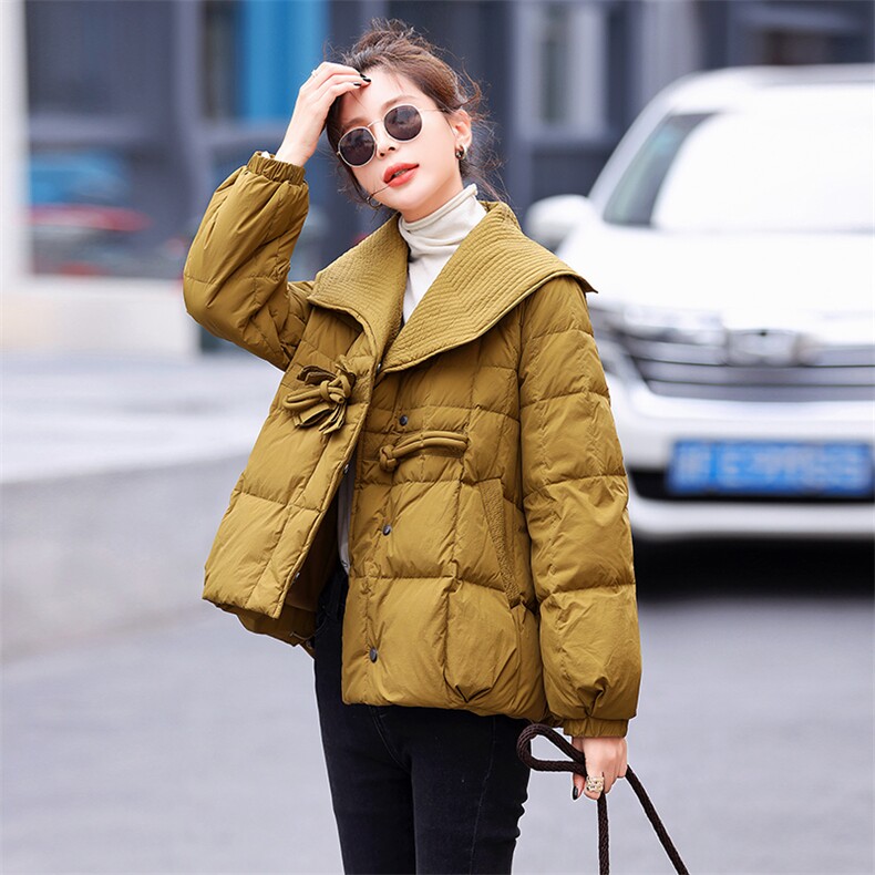 羽绒服女短款冬季2024新款宽松韩版小个子冬装90白鸭绒厚外套现货，女装羽绒服，一安秀