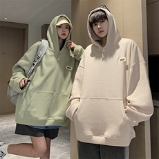EQ179华夫格连帽套头卫衣男女学院风情侣装春季外套2024新款P58，男装卫衣，电商C306-1