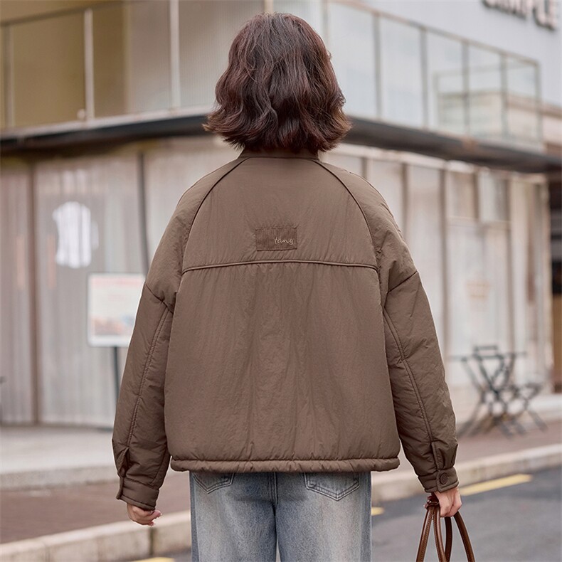 时尚拼接灯芯绒领短款棉衣冬季保暖显瘦外套,女装棉衣/棉服,梦芯尔