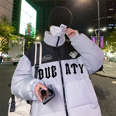 港风23冬季时尚百搭宽松字母印花潮流棉服外套TPMY6258TP85控138，男装棉衣，电商A268A