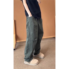 弯刀工装裤男秋季美式复古高级感褶皱阔腿裤休闲裤XK105，男装工装外套，星座208-5