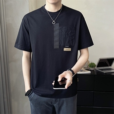 数据款男短袖T恤时尚潮流刺绣圆领贴袋短袖A329-5529-P50，男装T恤，电商A329
