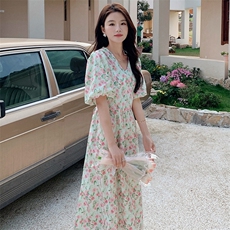 现货，新品法式碎花连衣裙B081-3091-P105-K158，女装连衣裙，浙宝276（原081）