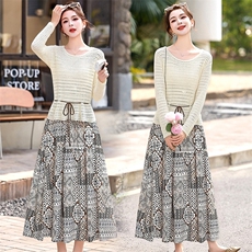 现货巨好看大方得体罩衫两件套裙装，女装套装/套裙，韩蔻秀