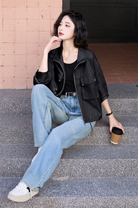 小皮衣外套女春秋2024新款港风小个子短款美式复古休闲PU机车夹克图片
