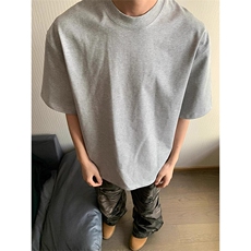 重磅纯棉正肩t恤男夏季小领口三本针短袖美式cleanfit半袖上衣服，男装T恤，电商A486