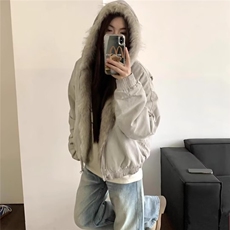 【有货】D6153-P108美式短款毛领棉衣棉服男女冬季加厚情侣外套，男装棉衣，星座603-2