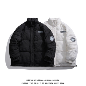 白底22冬季潮流特殊材质贴标设计感纯色立领羽绒服YR201P245控298图片