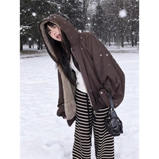 两面穿现货重磅短款座山雕棉衣男女双面穿毛毛绒棉服加厚外套，男装棉衣，电商A486