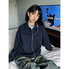 抖音得物高品质二开25秋冬美式高街结构设计POLO翻领卫衣外套W77，男装卫衣，电商A486-1