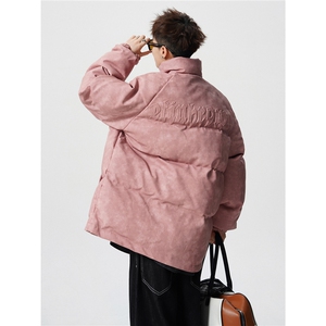 PU皮复古做旧钢印大码M-5XL棉衣男MY77096P130控198抖控228图片