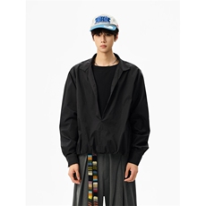 【现货】XZ1218CSN23特价P48美式假两件立领衬衫蓝色黑色白色，男装衬衫，星座1218（原611-3）