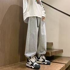 港风秋冬长裤宽松休闲扣带松紧腰束脚卫裤K23303-P40控58，男装休闲裤，星座717
