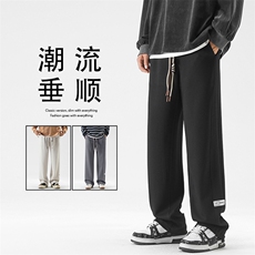 菠萝格裤子男款面料舒适男士大码直筒春秋运动纯色长裤K930特批32，男装休闲裤，星座718-1