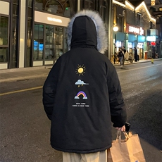 MM48141-P130冬季大毛领棉衣男士大码加厚棉袄男棉服，男装棉衣，电商A040
