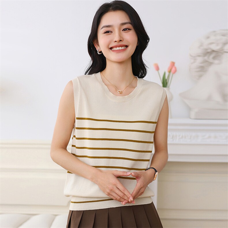 原创设计桑蚕丝舒适透气女针织真丝背心打底衫无袖吊带背心,女装T恤,伊绒腾羊绒