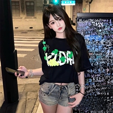 特殊工艺网球毛巾刺绣高品质260克双纱纯棉美式高街短袖T恤，男装T恤，电商A486-1