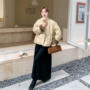 新中式V领提花毛毛羽绒服2025冬新款设计感收腰显瘦90白鸭绒外套图片