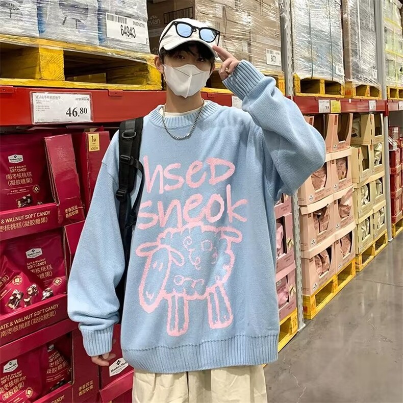 青春流行ins毛衣圆领秋季套头休闲长袖文艺针织衫男M817-P37,男装针织衫/毛衣,星座512-2