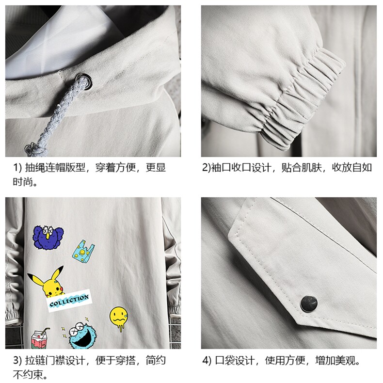 JK41079-P85加棉款-P115纯棉连帽夹克男士大码工装夹克男网格,男装夹克,电商A040A