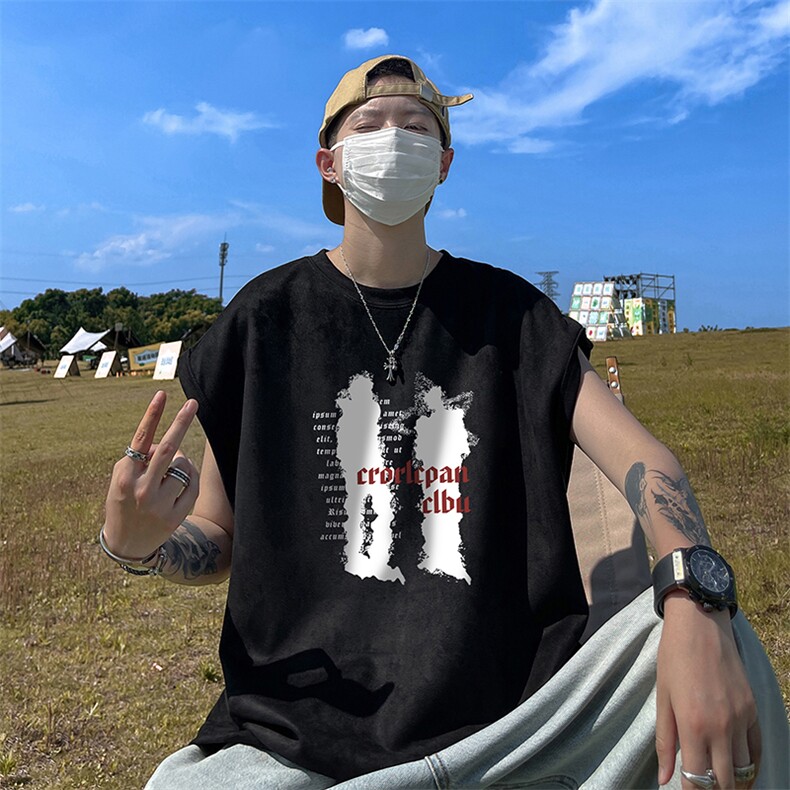 量大优供视频得物直播品230克夏季麂皮绒背心无袖T恤BJ279,男装背心/马甲,电商A486