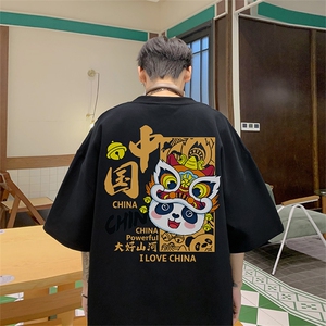 新中式潮短袖T抖音直播重磅280克TB4383批30纯棉220克T4383P25图片