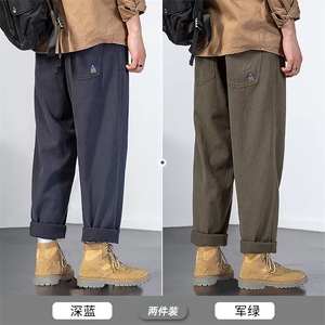 原宿宽松型新款夏季时尚潮牌运动裤男潮长裤直筒休闲裤青春流行图片