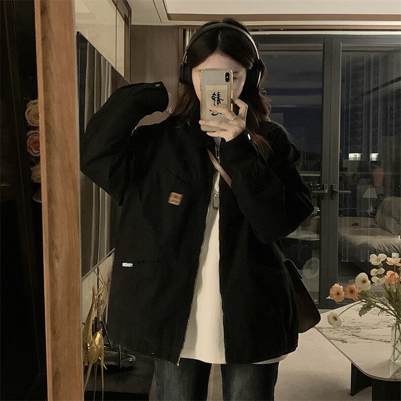 A416-P95底特律夹克秋冬宽松日系复古翻领工装外套男女中性外套，男装夹克，星座911