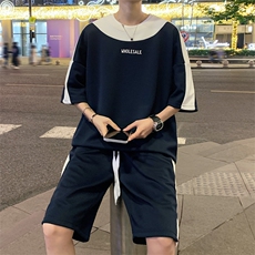 直播品质！2023夏季新款男士珠地短袖套装百搭一套TZP002P70，男装T恤，电商B220