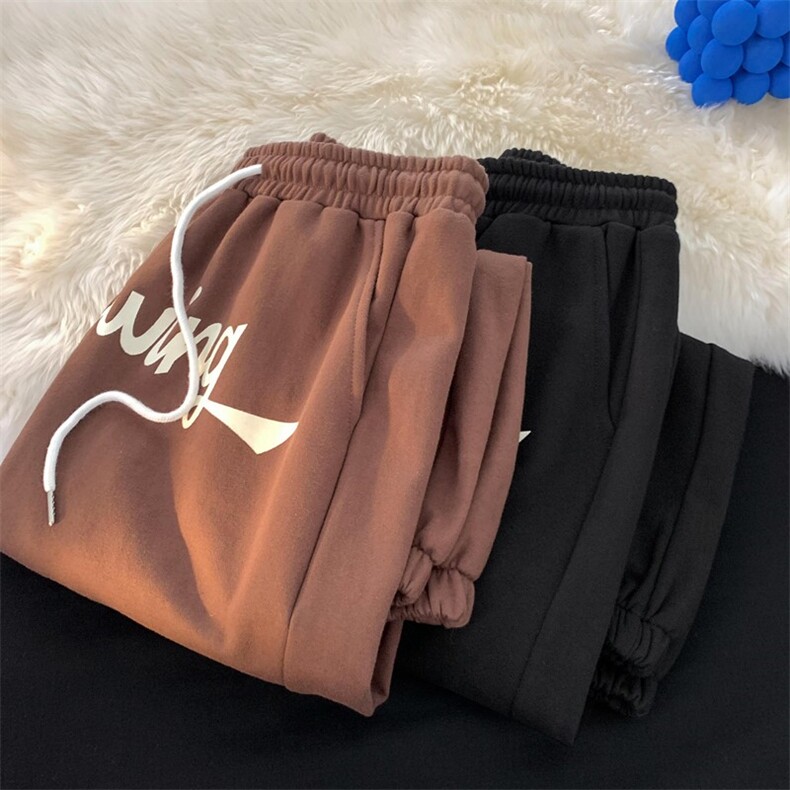 秋季新款美式字母印花束脚卫裤平铺XZ604-KP80-P55控68,男装休闲裤,星座604
