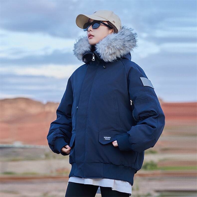 CC075-P120工装棉服中长款情侣派克服毛领,男装棉衣,星座911-3