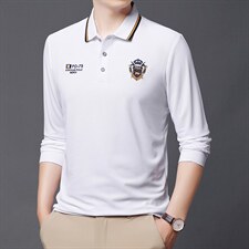 2023年新款男士长袖T恤POLO衫P45，男装Polo衫，电商D223-1