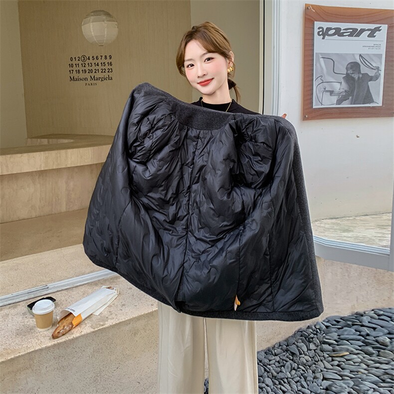 黑色高级感轻熟风90羽绒服女2025冬季新款韩系气质淡人西装外套,女装羽绒服,2C176