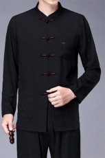 唐装中式长袖外套中老年2023春季新款男装风复古盘扣汉服套装，男装民族服装，电商B212（原钱塘6029）